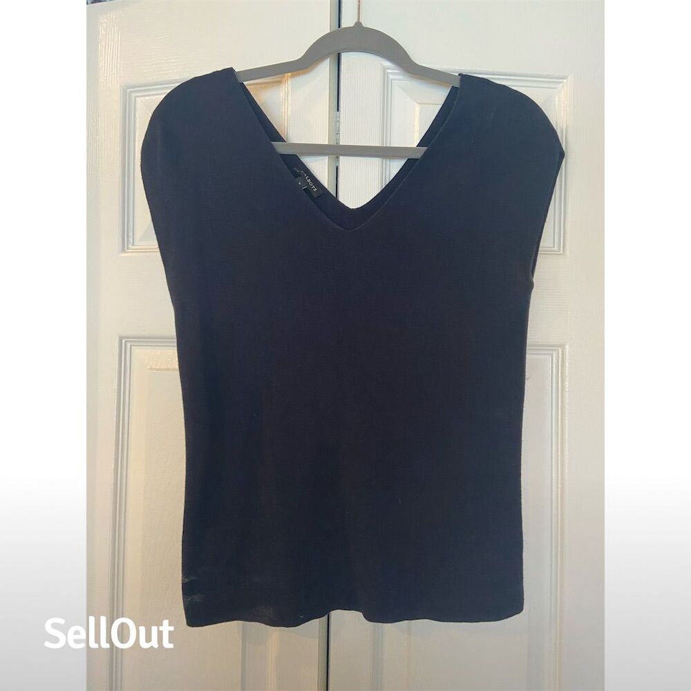 Talbots Women's V-Neck T-Shirt Black Size S